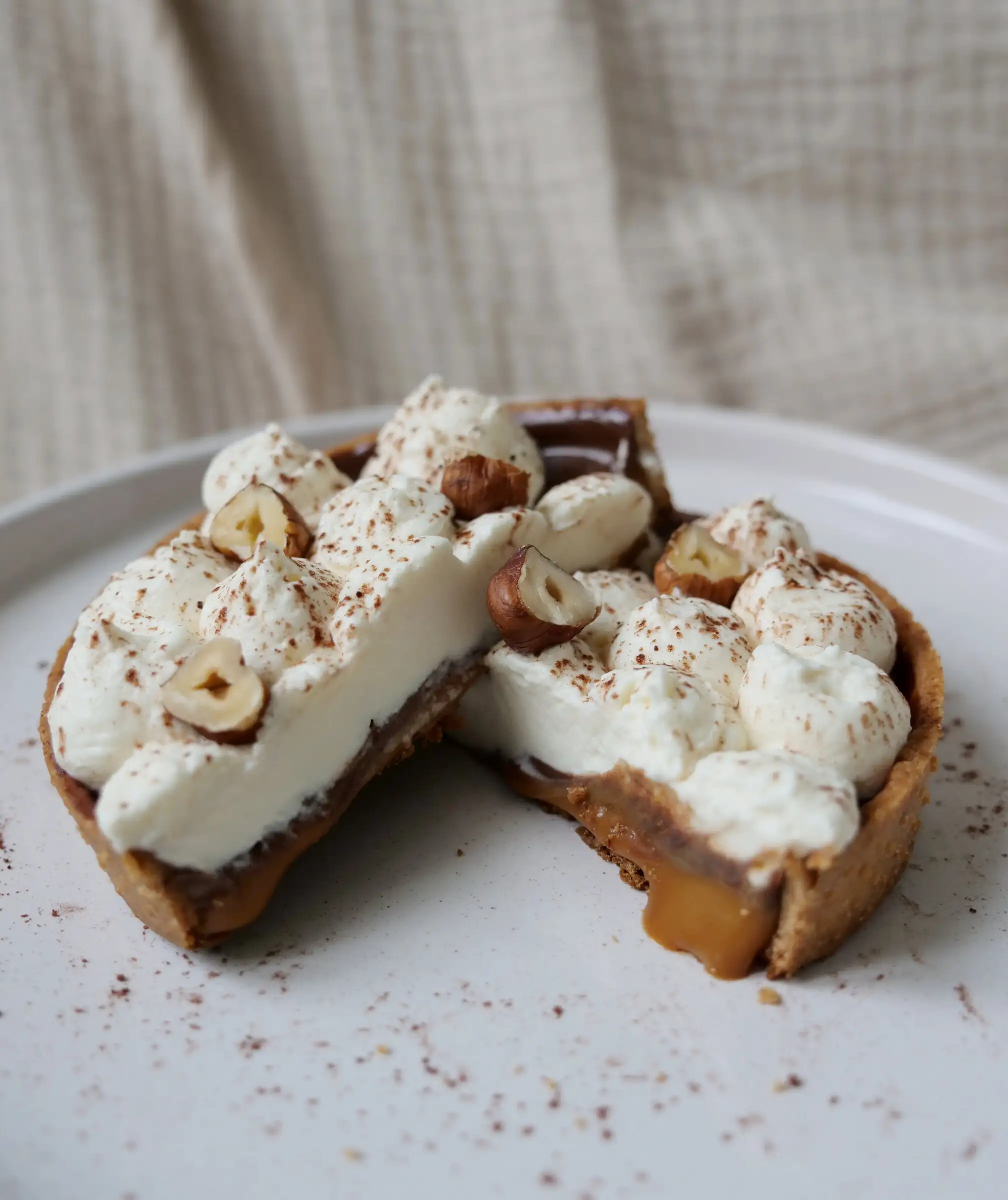 Tarte chocolat et crème aux noisettes
